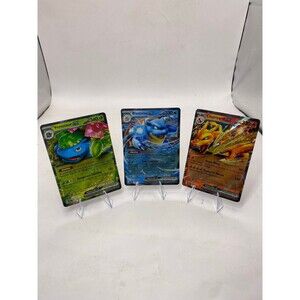Charizard Venusaur & Blastoise Pokémon Cards -ULTRA RARE 3 Card EX Set Starters!